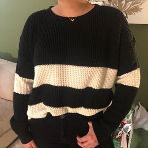 Forever 21 black and white striped sweater